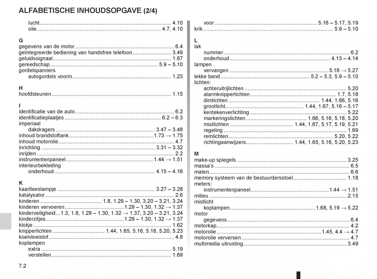 Renault Espace IV 4 handleiding / page 252