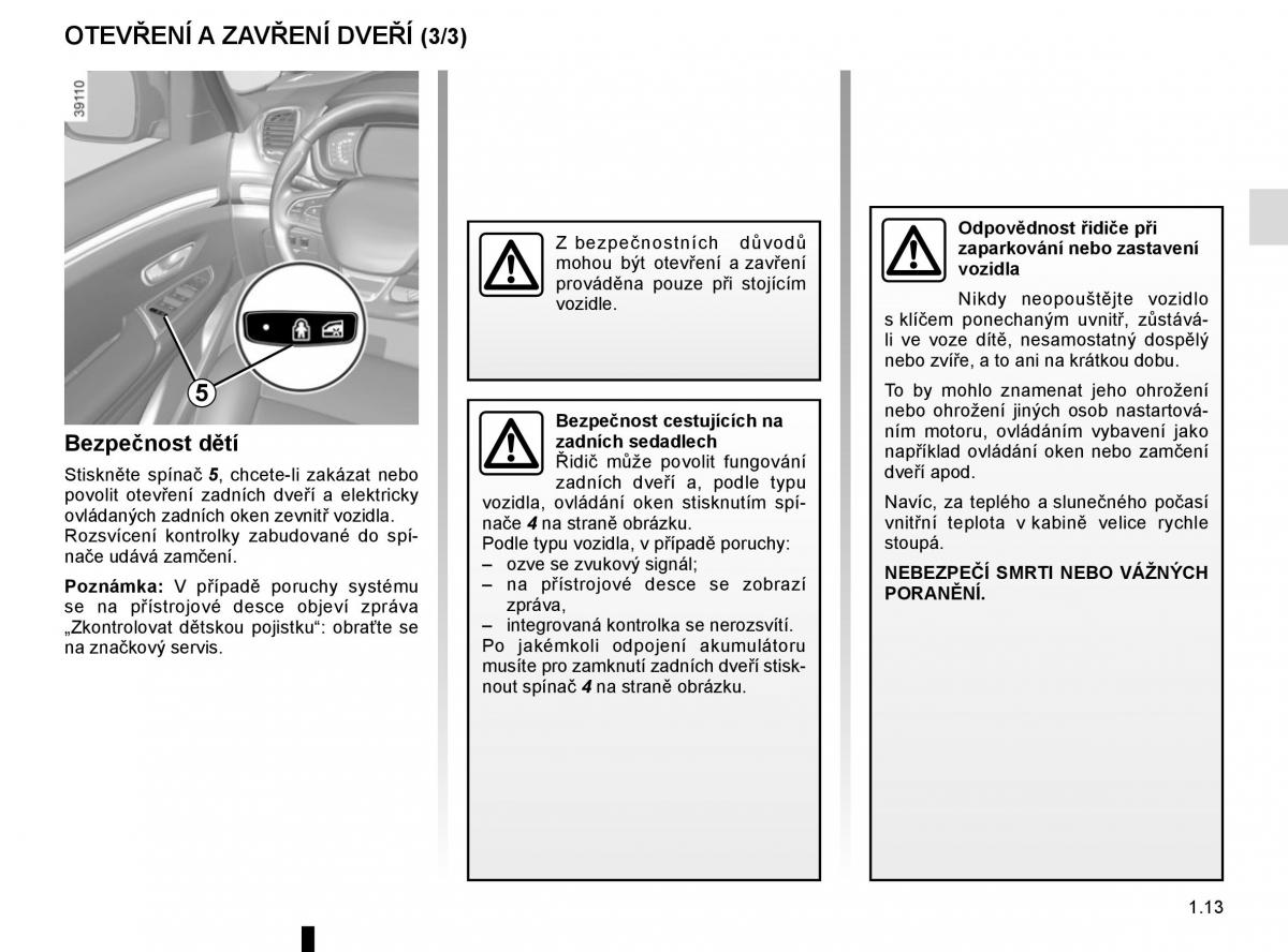 Renault Espace V 5 navod k obsludze / page 19