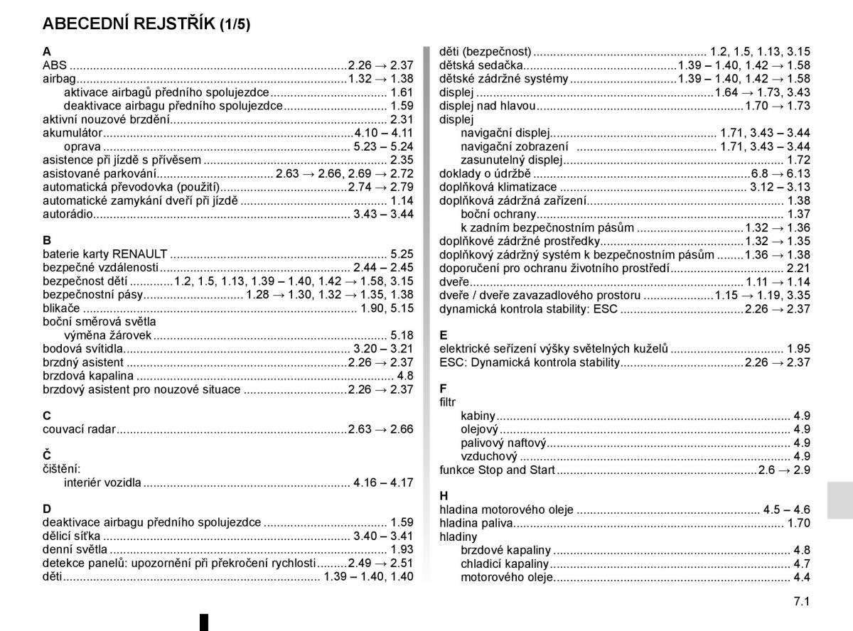 Renault Espace V 5 navod k obsludze / page 309