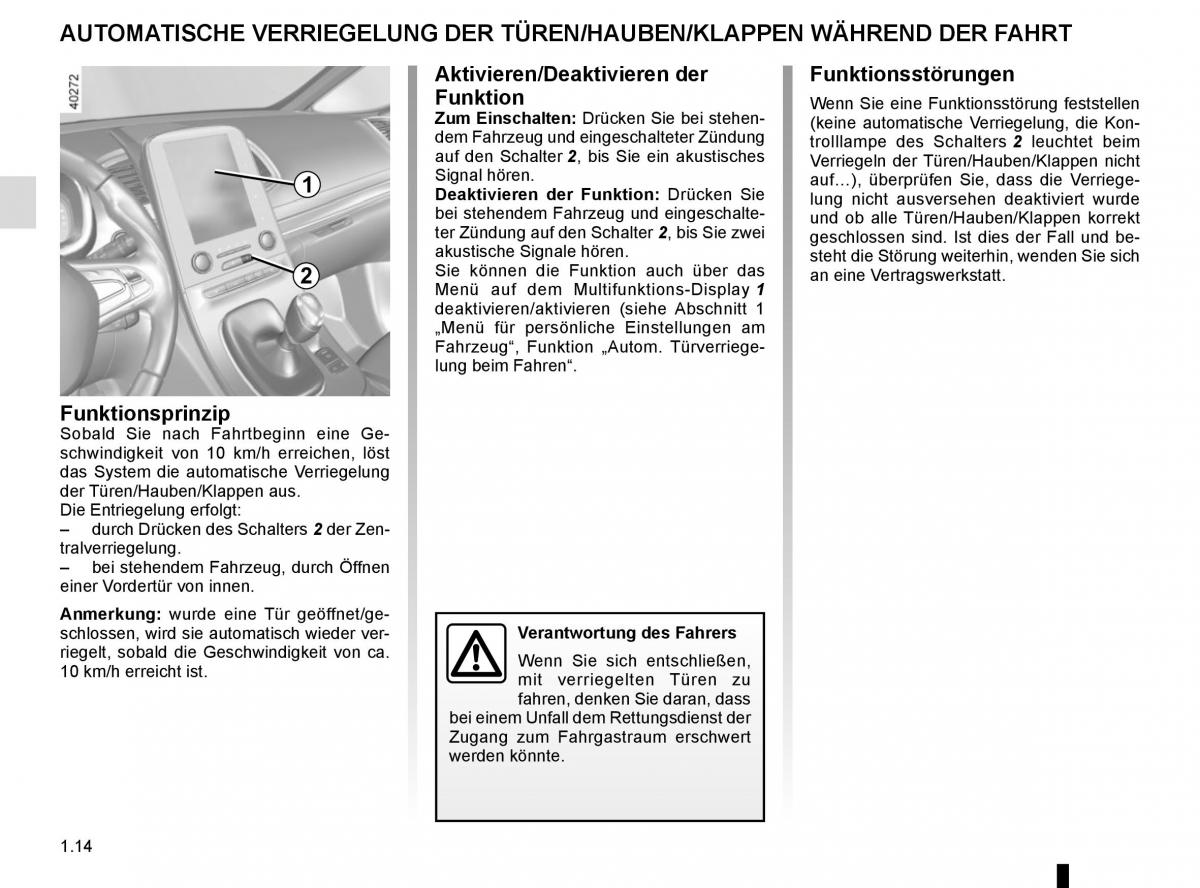 Renault Espace V 5 Handbuch / page 20