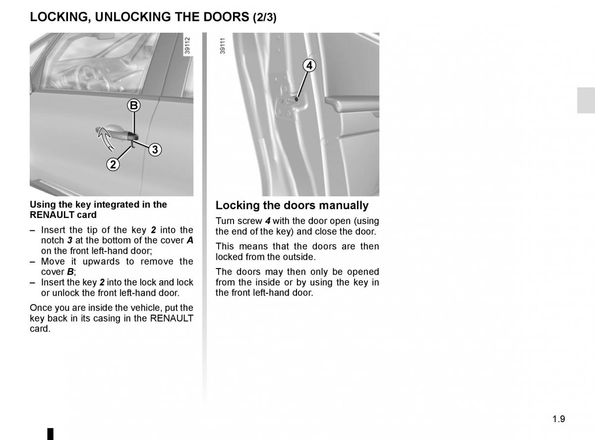 Renault Espace V 5 owners manual / page 15