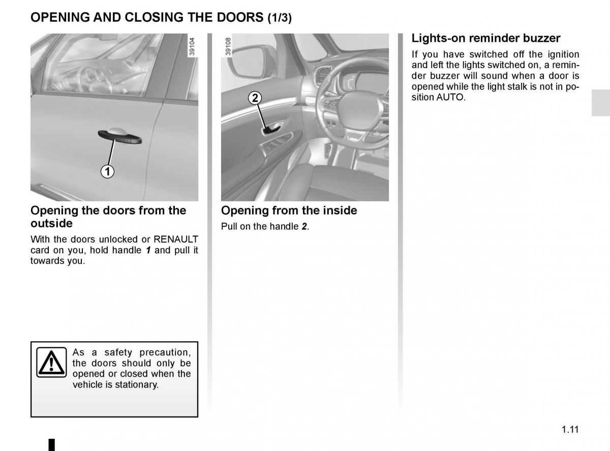 Renault Espace V 5 owners manual / page 17