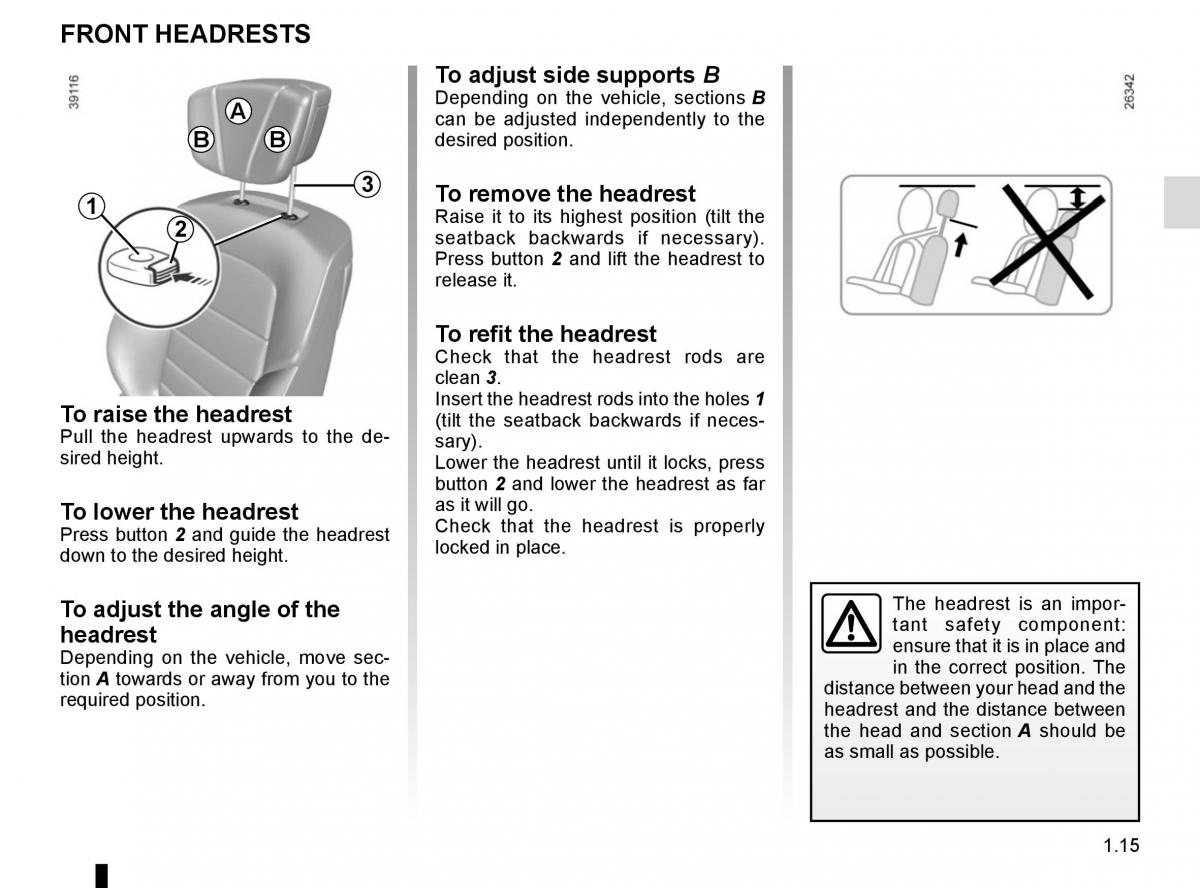 Renault Espace V 5 owners manual / page 21