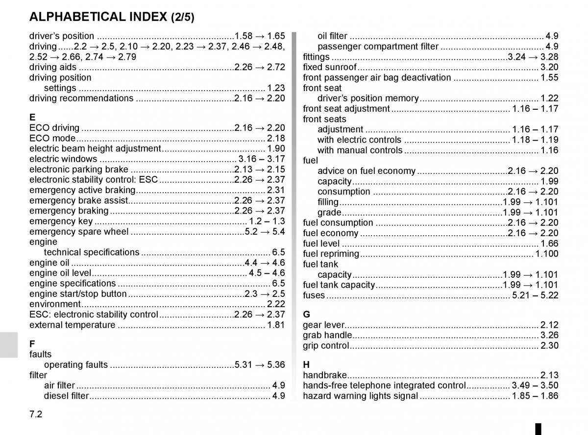 Renault Espace V 5 owners manual / page 312