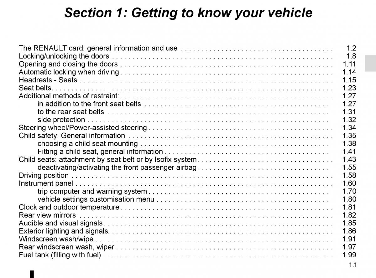 Renault Espace V 5 owners manual / page 7