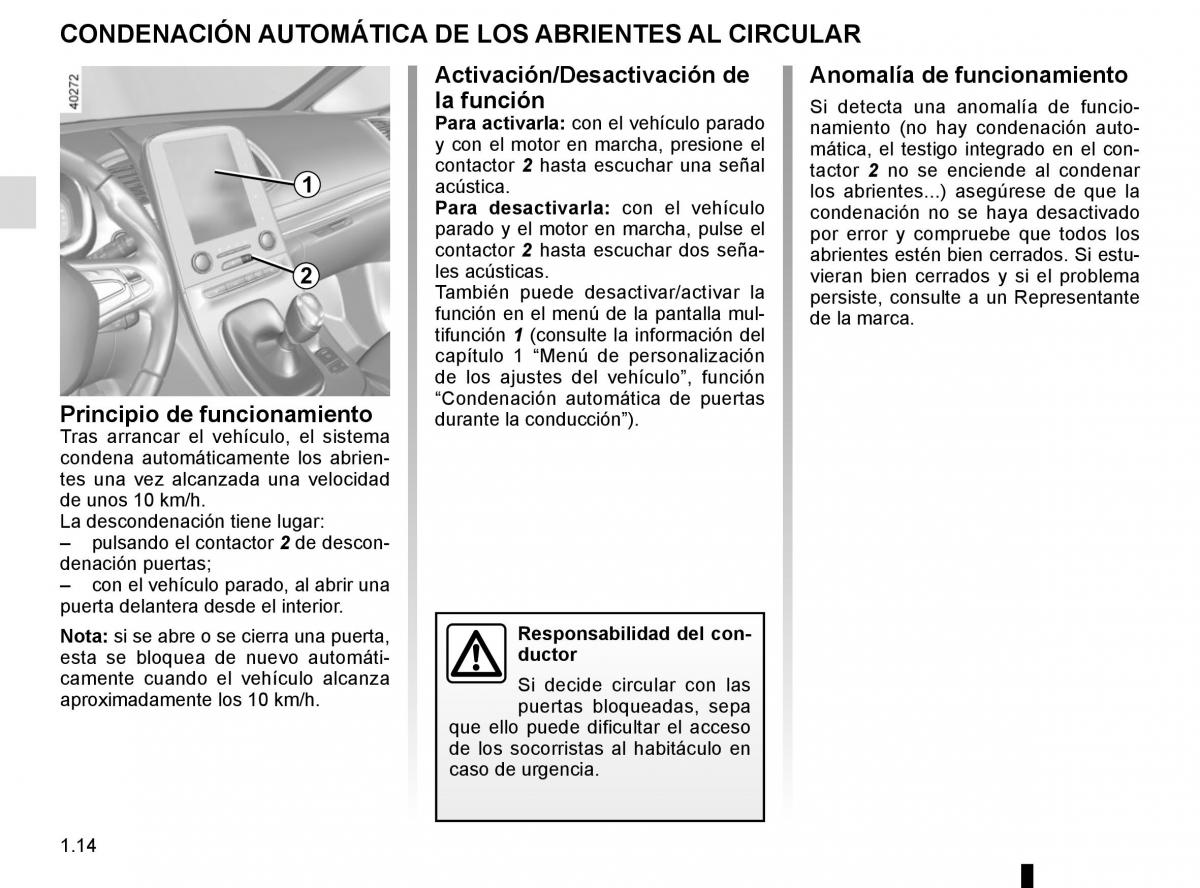 Renault Espace V 5 manual del propietario / page 20