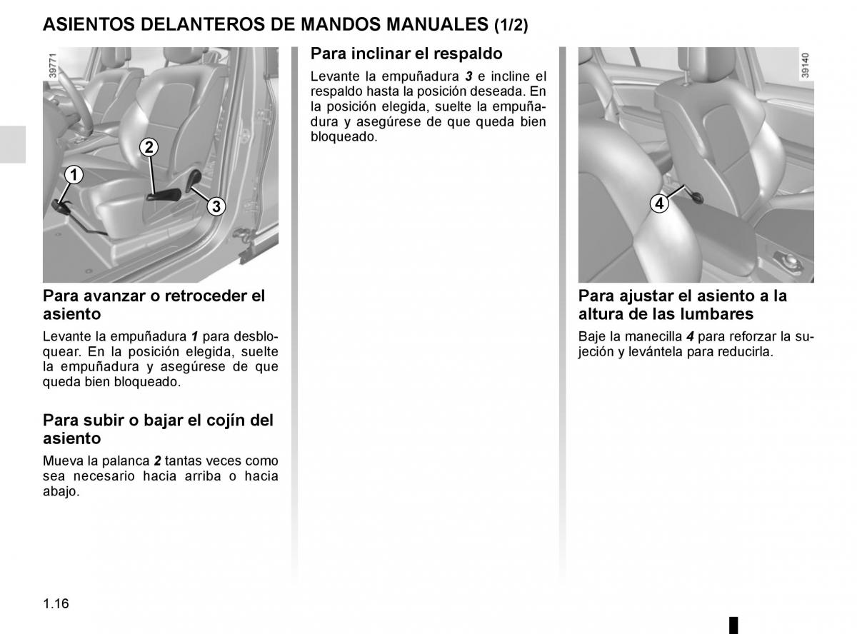 Renault Espace V 5 manual del propietario / page 22