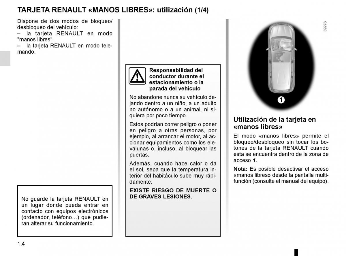 Renault Espace V 5 manual del propietario / page 10