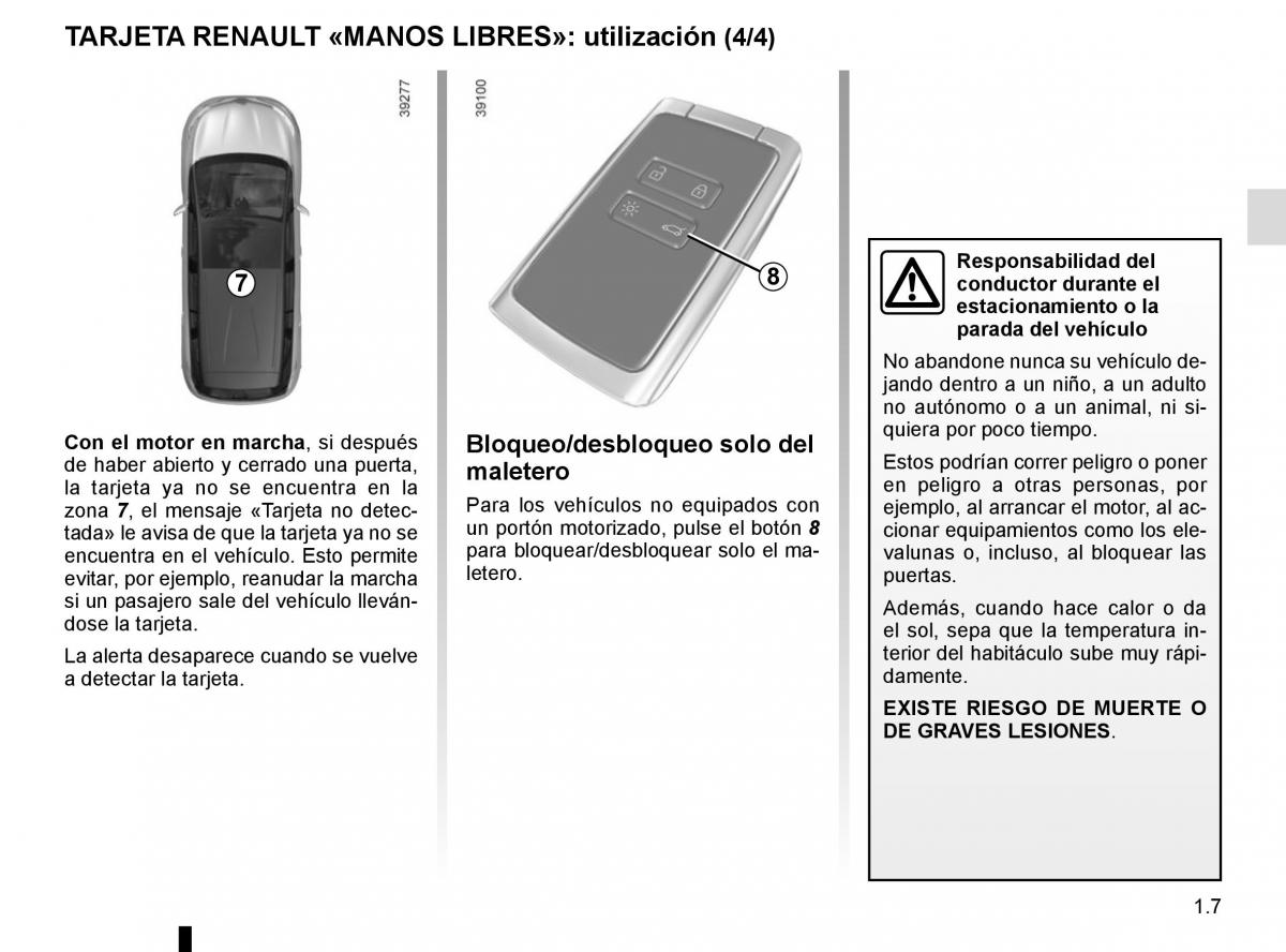 Renault Espace V 5 manual del propietario / page 13