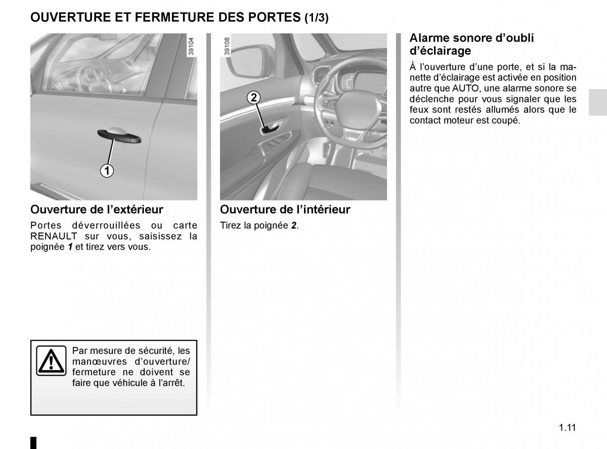 Renault Espace V 5 manuel du proprietaire / page 17