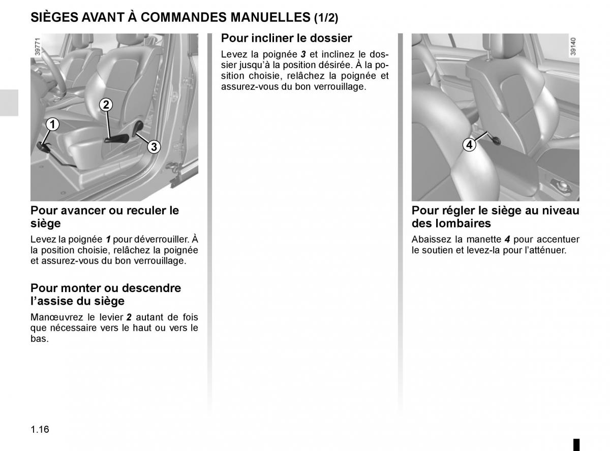 Renault Espace V 5 manuel du proprietaire / page 22