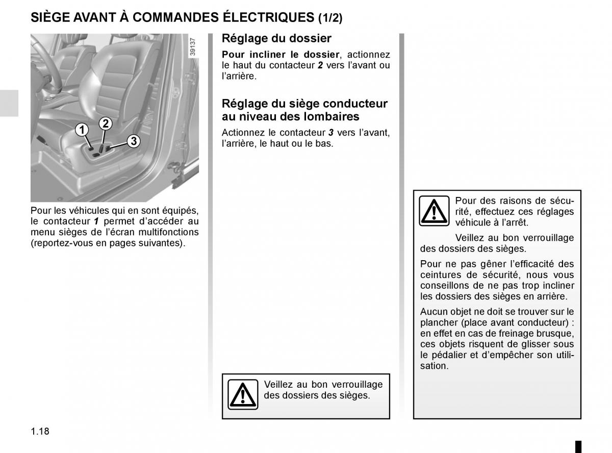 Renault Espace V 5 manuel du proprietaire / page 24