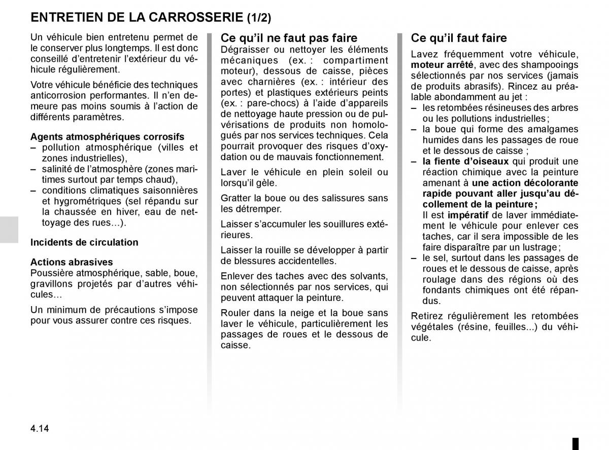 Renault Espace V 5 manuel du proprietaire / page 252