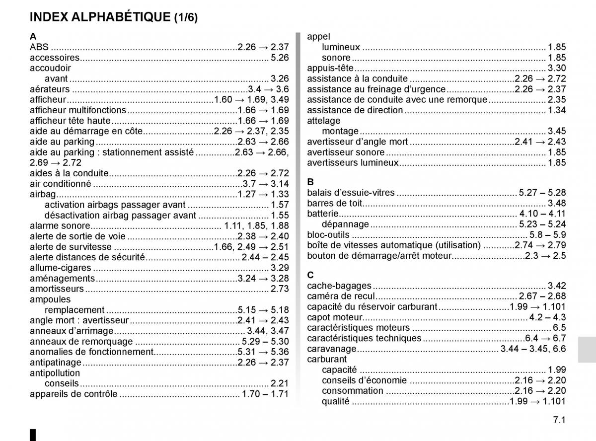 Renault Espace V 5 manuel du proprietaire / page 311