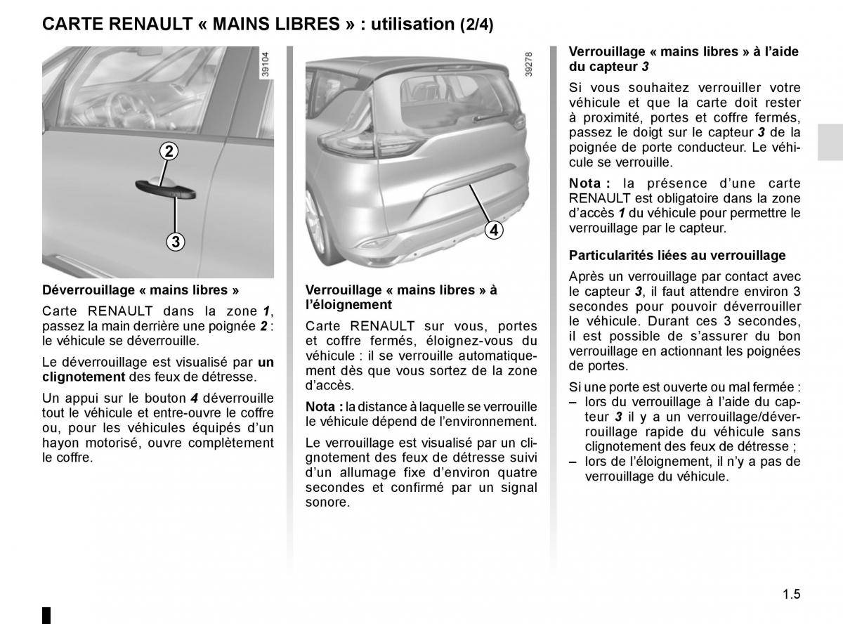 Renault Espace V 5 manuel du proprietaire / page 11