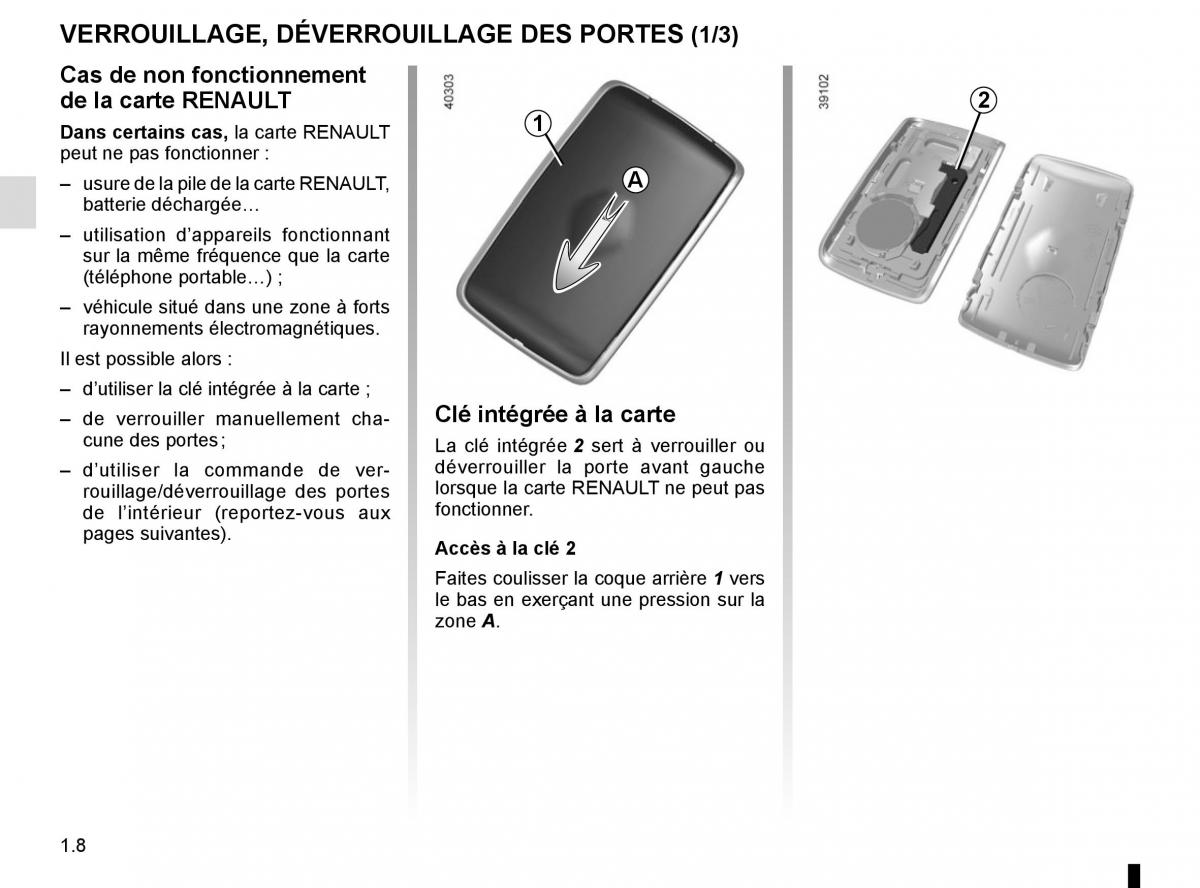 Renault Espace V 5 manuel du proprietaire / page 14