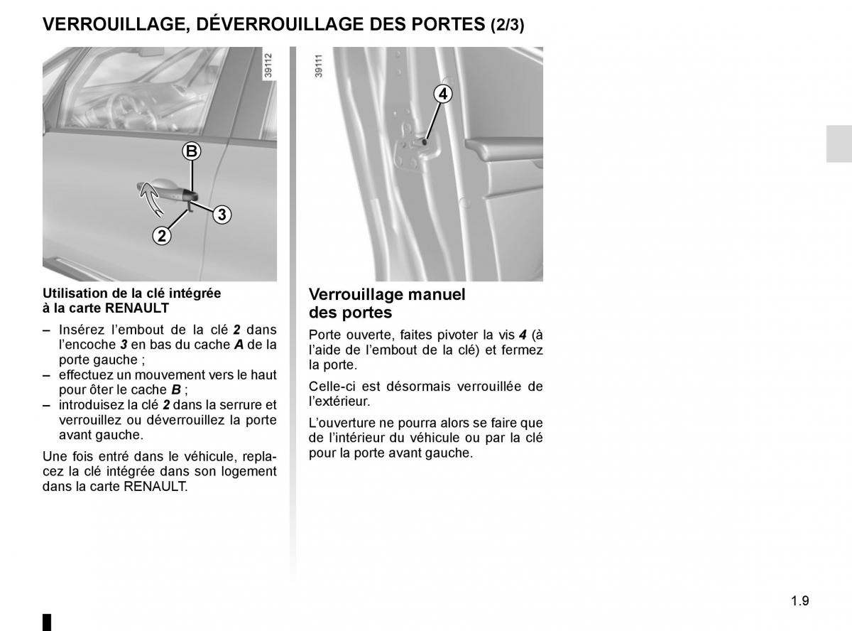 Renault Espace V 5 manuel du proprietaire / page 15