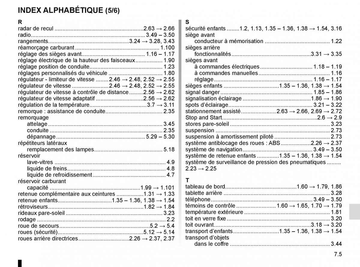 Renault Espace V 5 manuel du proprietaire / page 315