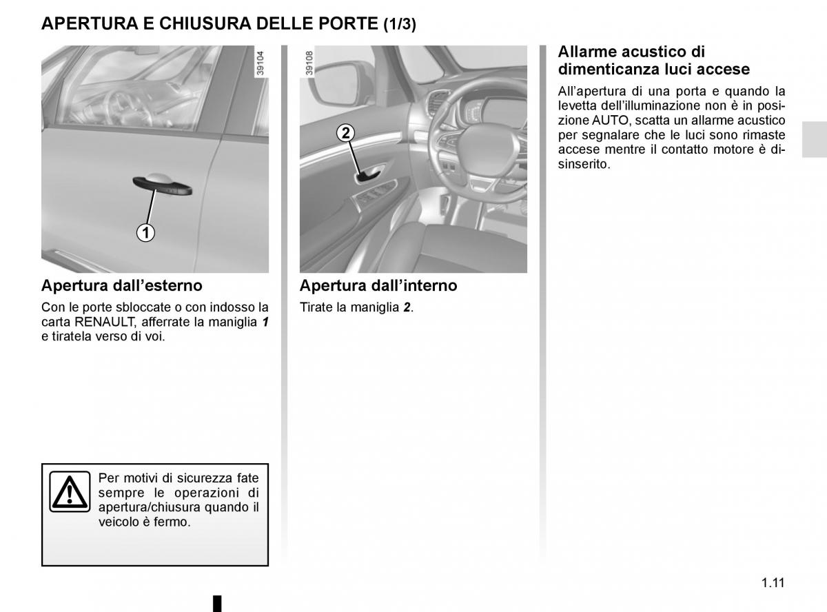 Renault Espace V 5 manuale del proprietario / page 17