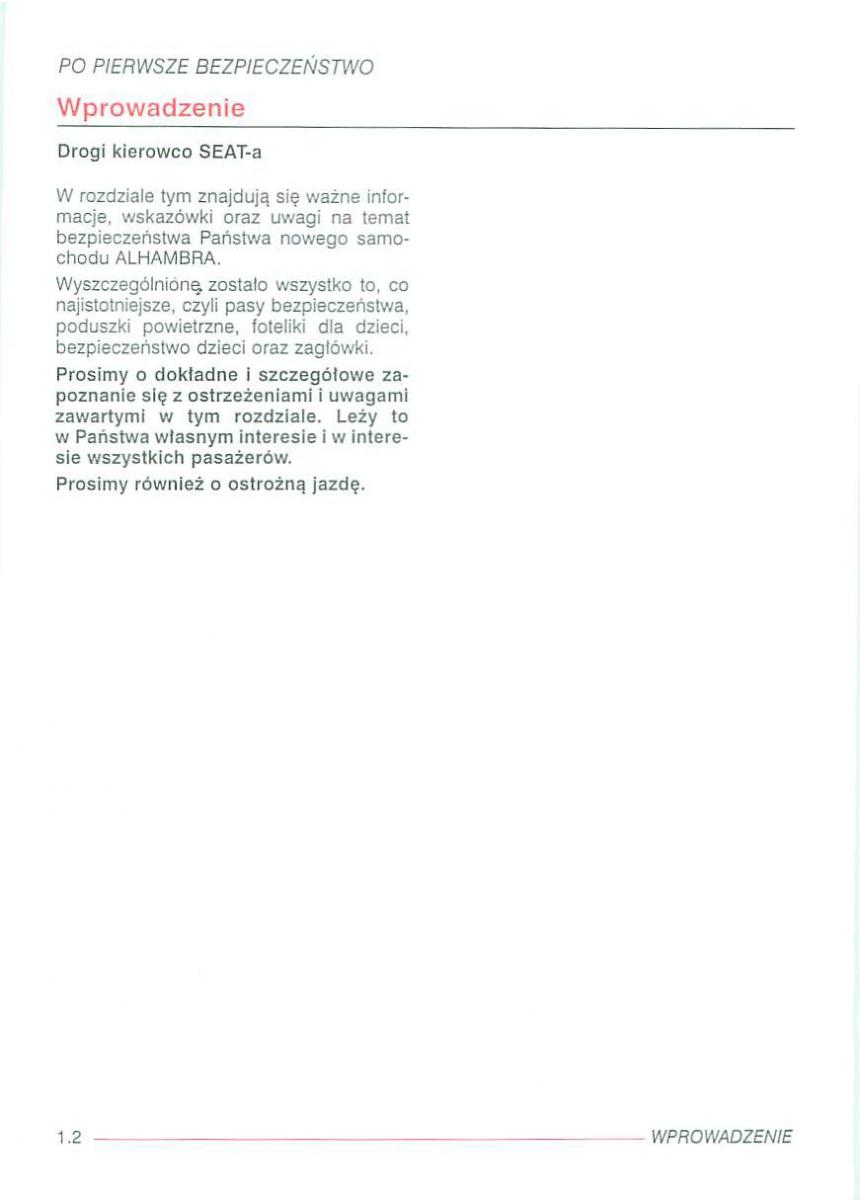 manual  Seat Alhambra I 1 instrukcja / page 9