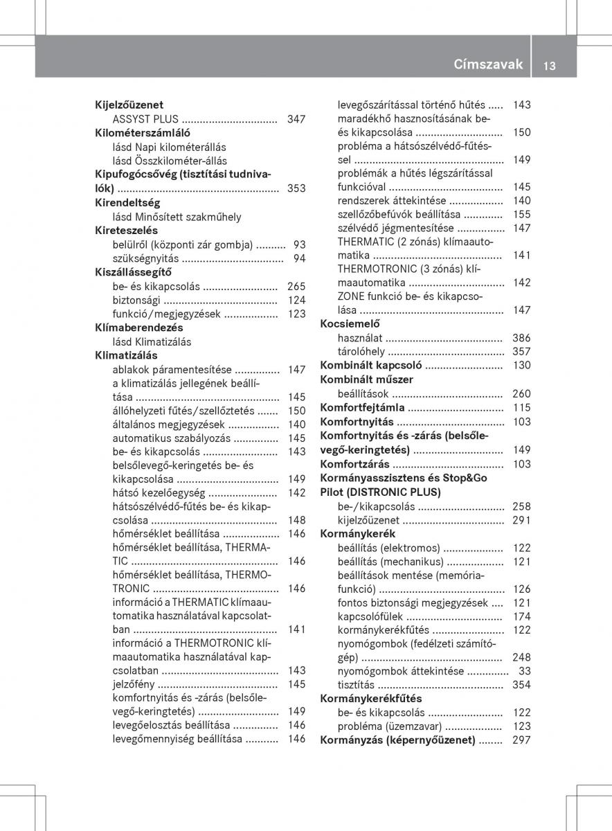 Mercedes E Class W212 Kezelesi utmutato / page 15