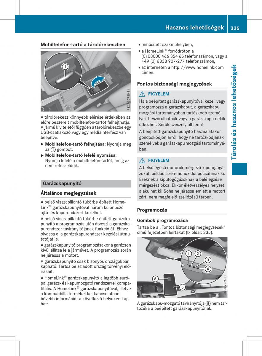Mercedes E Class W212 Kezelesi utmutato / page 337