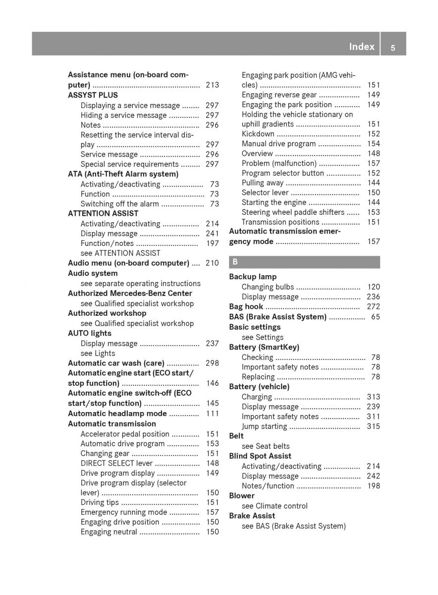 Mercedes GLA W212 X156 owners manual / page 7
