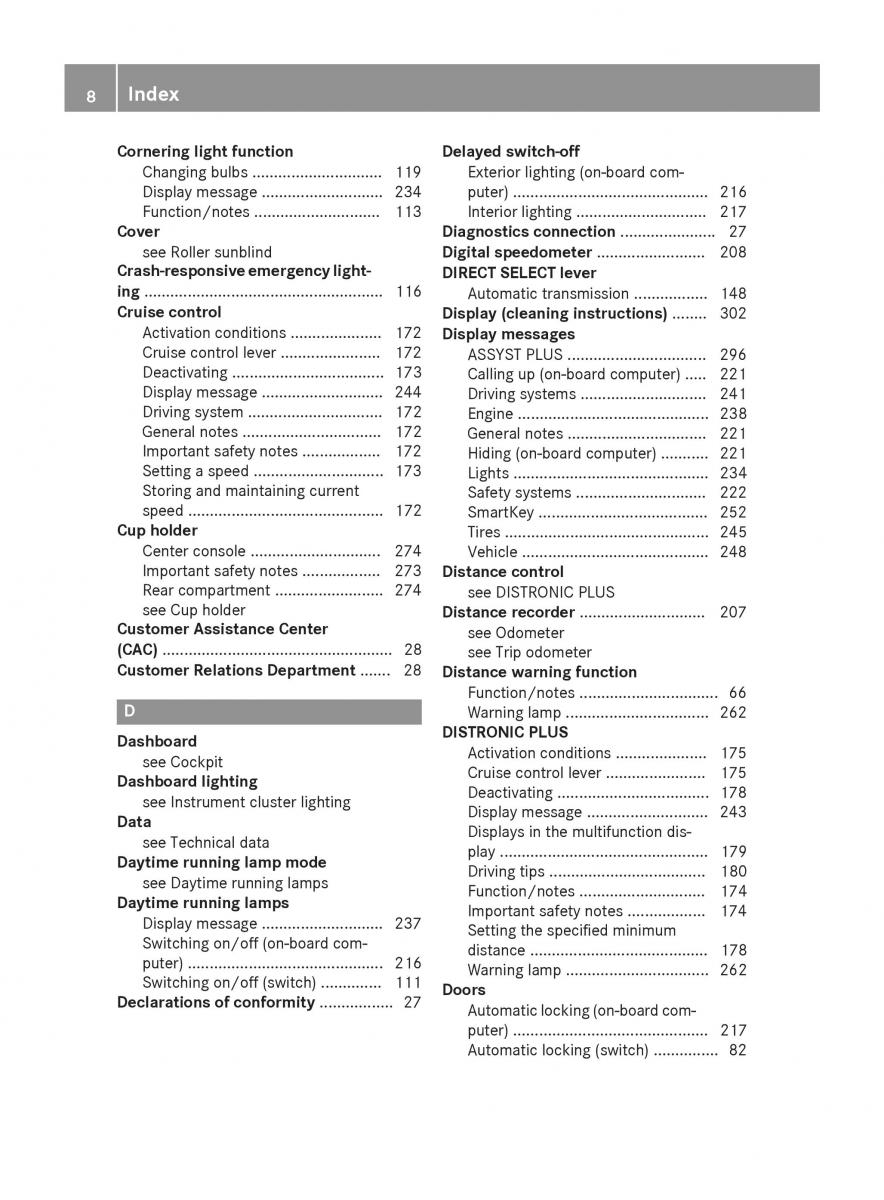 Mercedes GLA W212 X156 owners manual / page 10