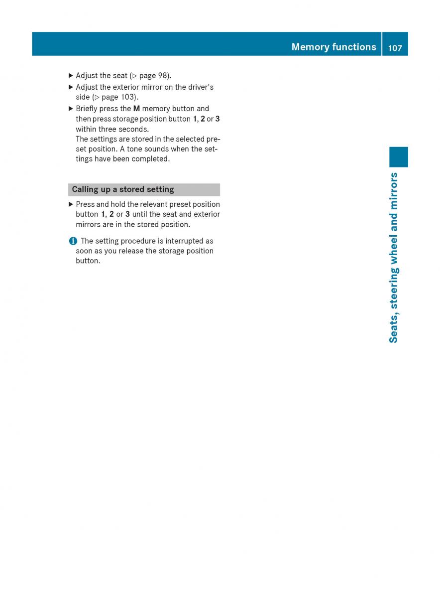 Mercedes GLA W212 X156 owners manual / page 109