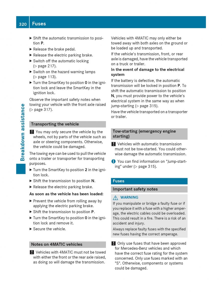 Mercedes GLA W212 X156 owners manual / page 322
