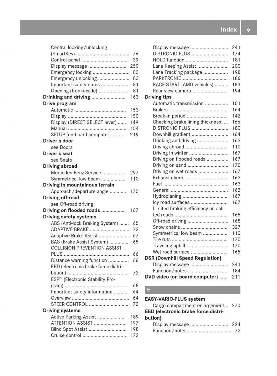 Mercedes GLA W212 X156 owners manual / page 11