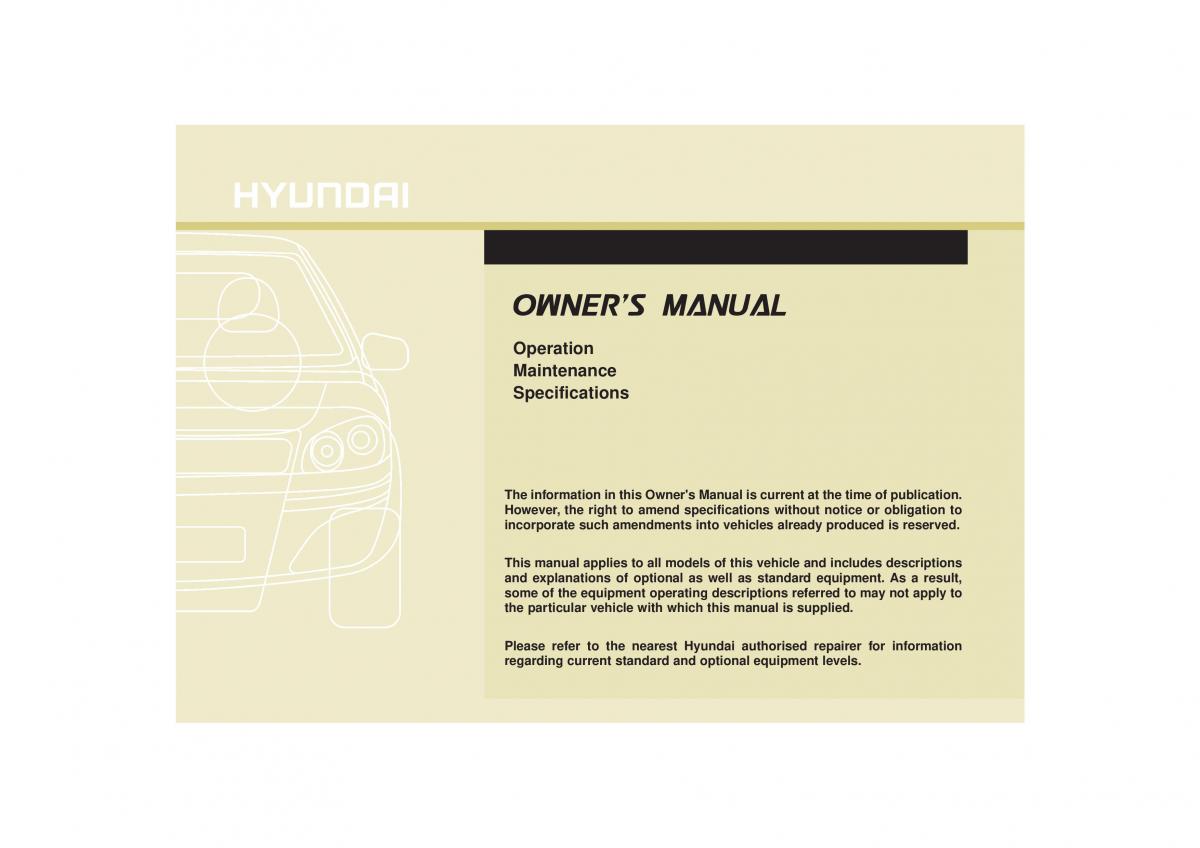 Hyundai ix35 Tucson II 2 owners manual / page 1