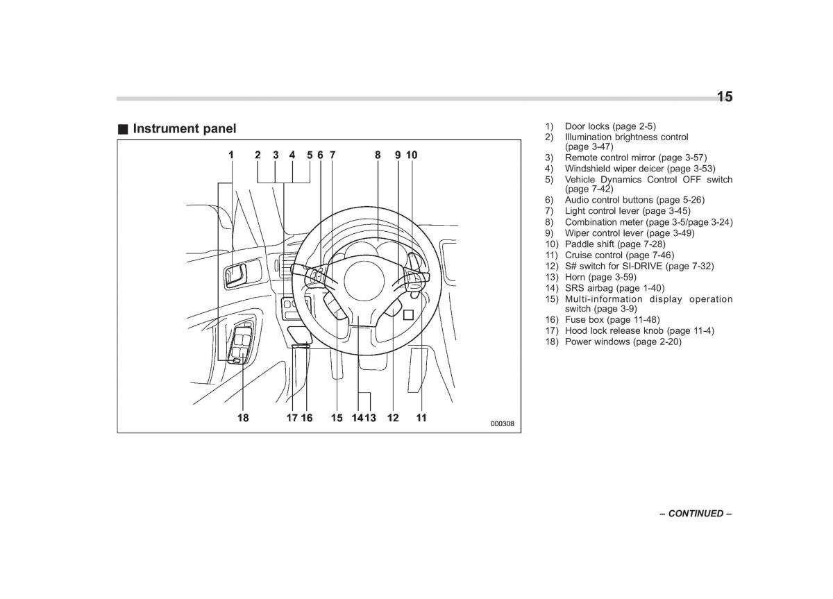 Subaru Outback Legacy III 3 owners manual / page 17