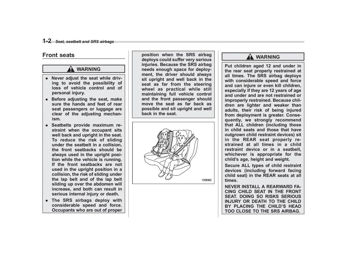 Subaru Outback Legacy III 3 owners manual / page 27