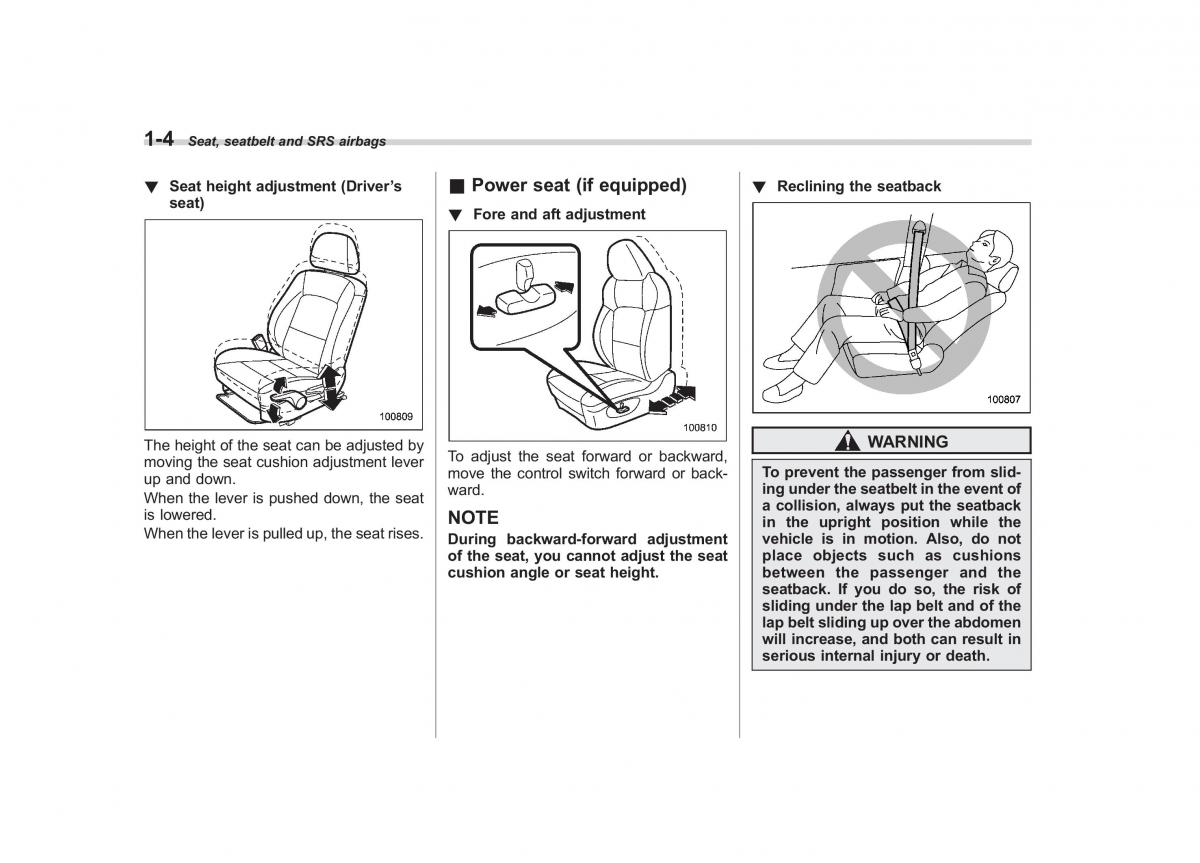 Subaru Outback Legacy III 3 owners manual / page 29