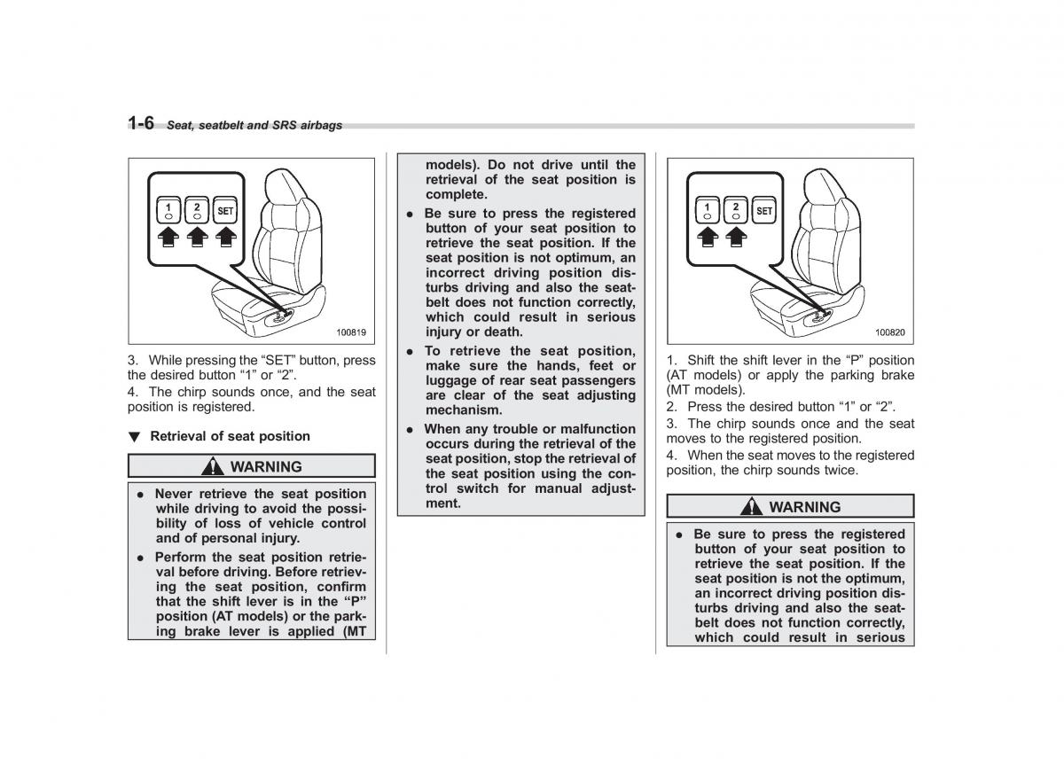 Subaru Outback Legacy III 3 owners manual / page 31