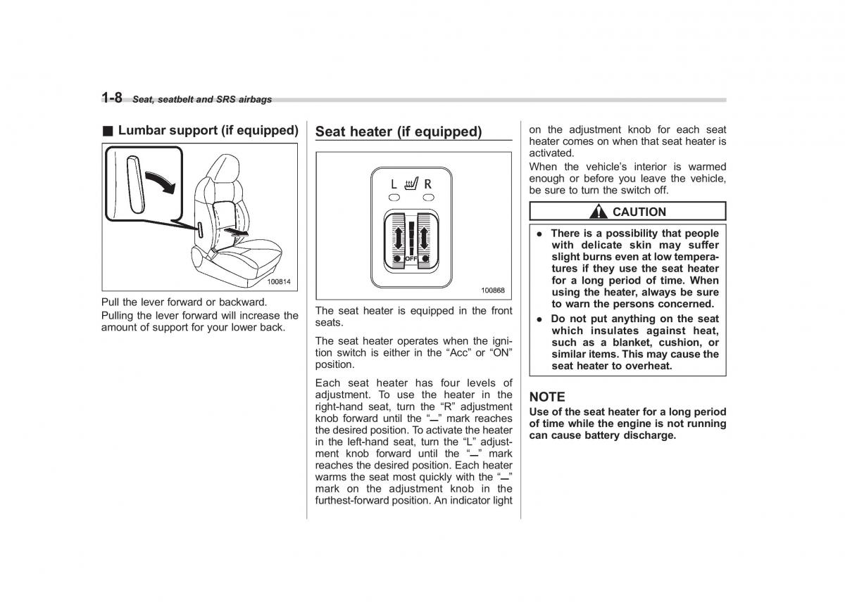 Subaru Outback Legacy III 3 owners manual / page 33