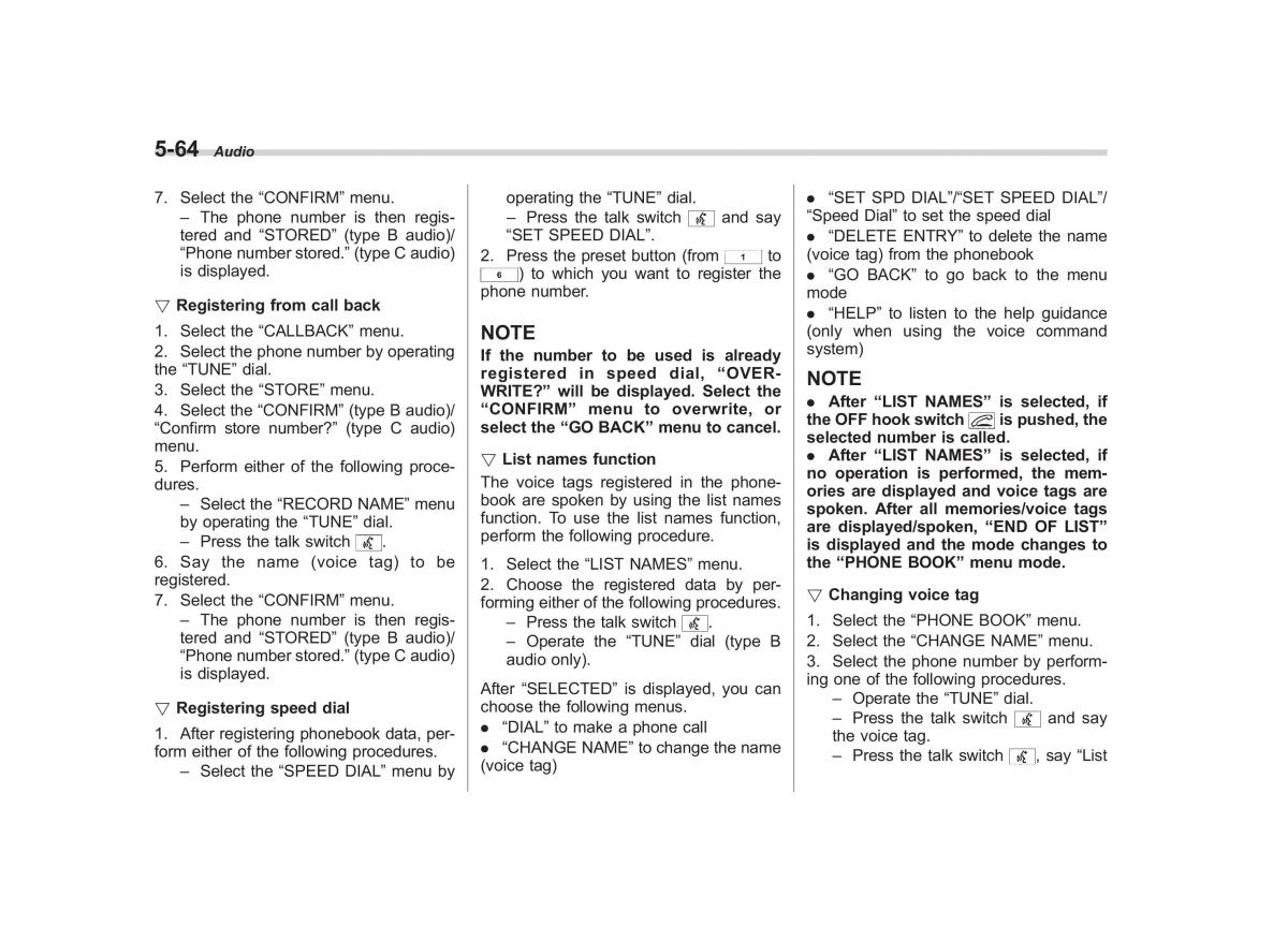 Subaru Outback Legacy IV 4 owners manual / page 247