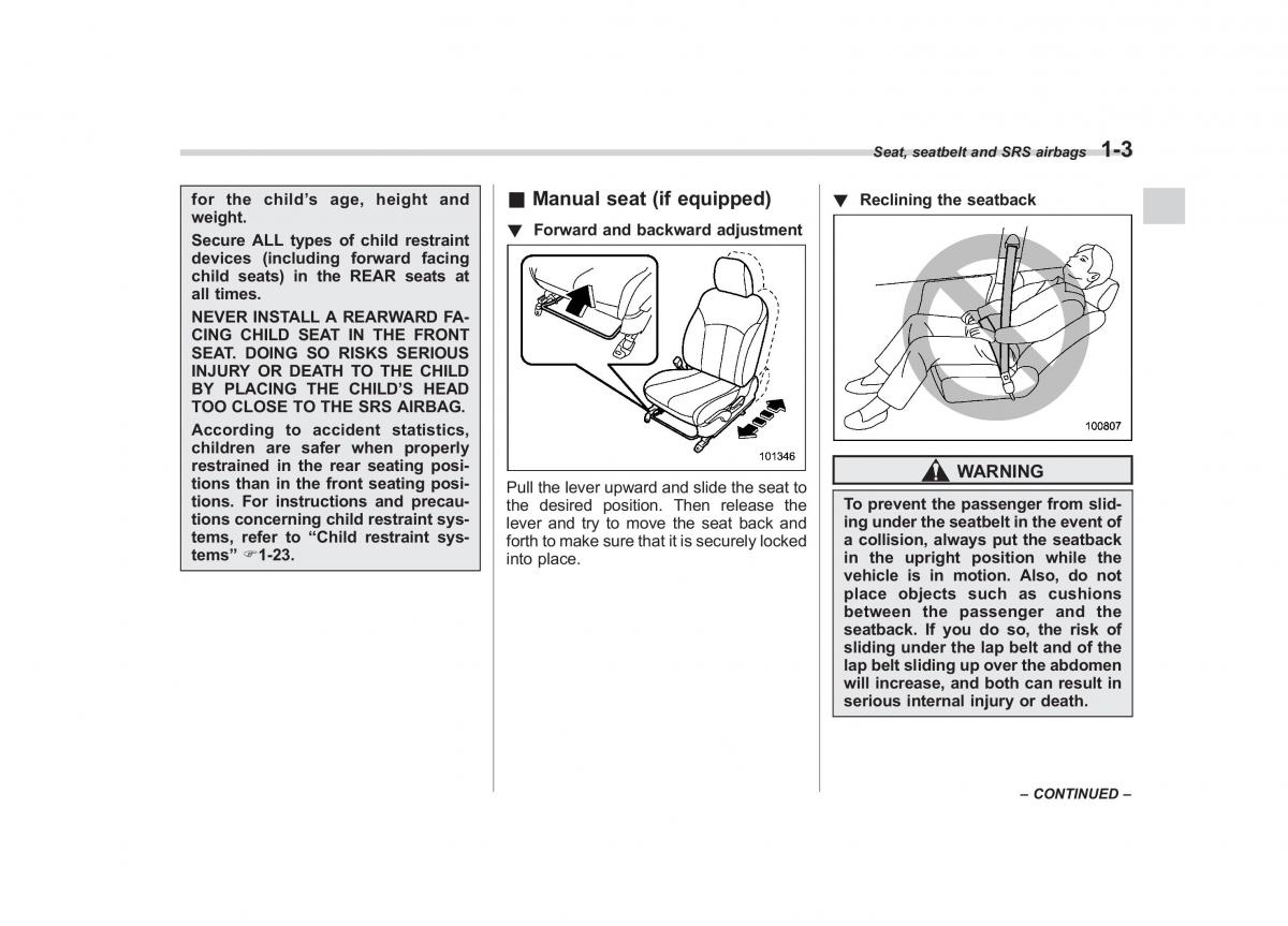 Subaru Outback Legacy IV 4 owners manual / page 26