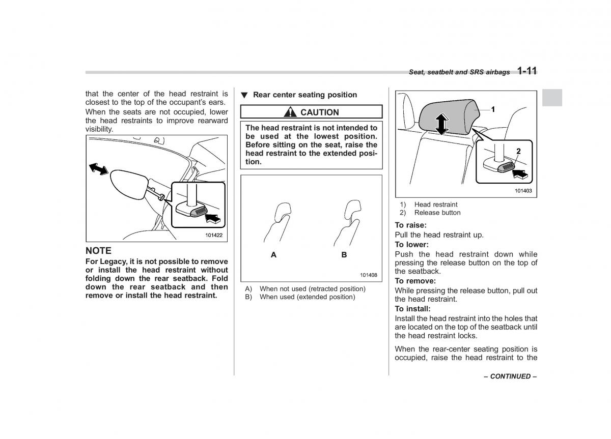 Subaru Outback Legacy IV 4 owners manual / page 34