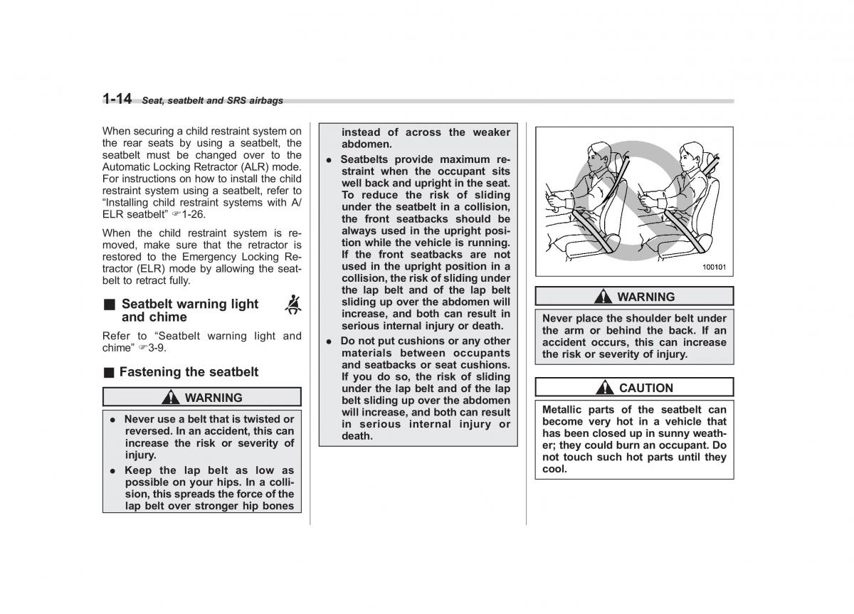 Subaru Outback Legacy IV 4 owners manual / page 37