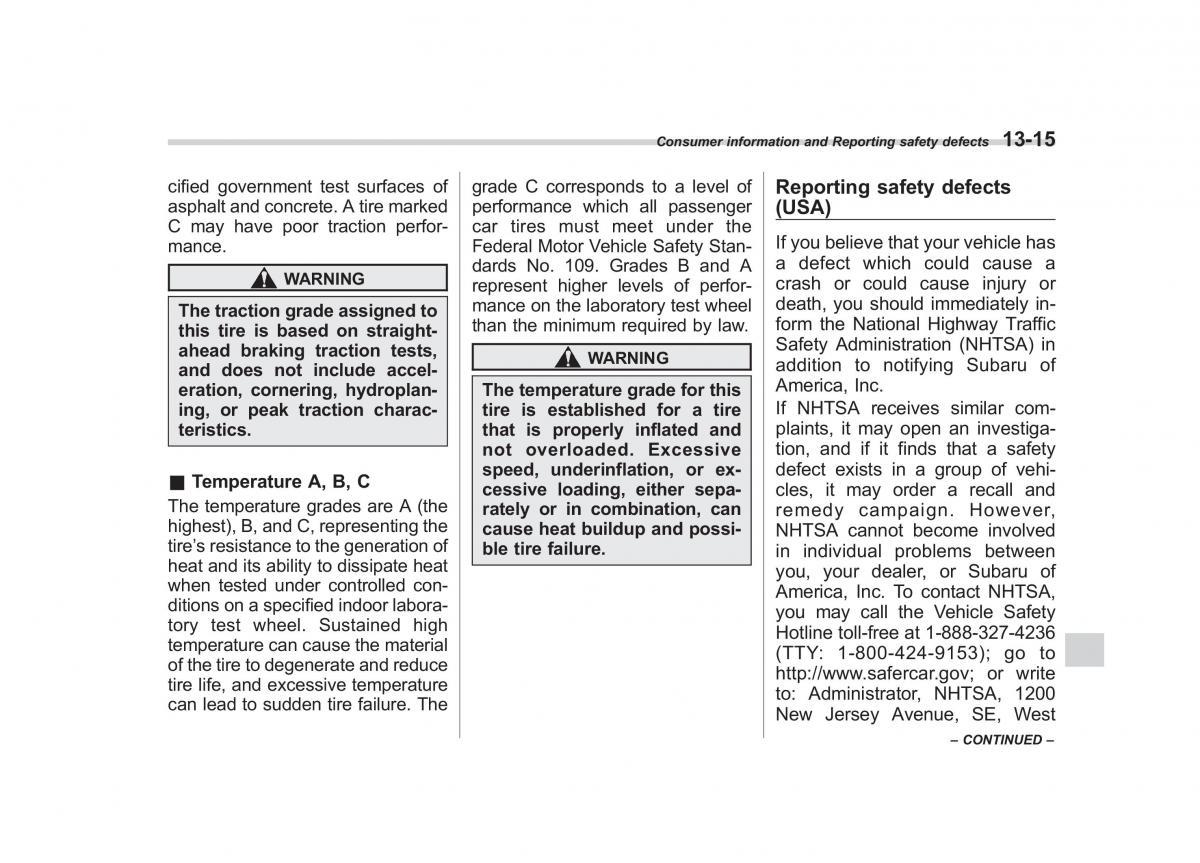 Subaru Outback Legacy IV 4 owners manual / page 460