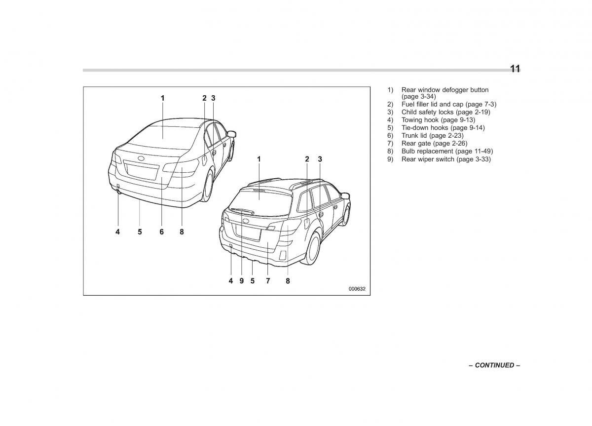 Subaru Outback Legacy IV 4 owners manual / page 14