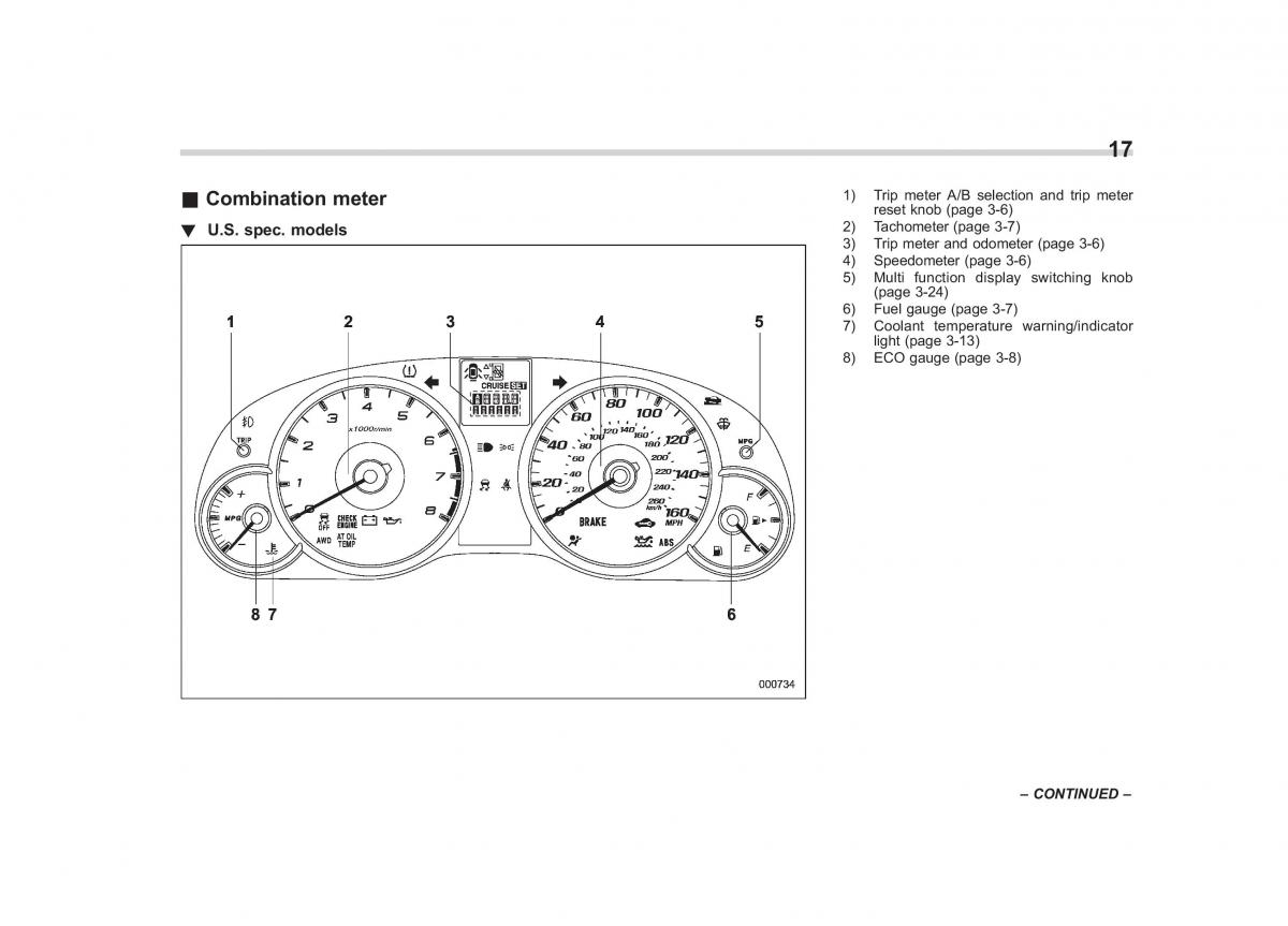 Subaru Outback Legacy IV 4 owners manual / page 20