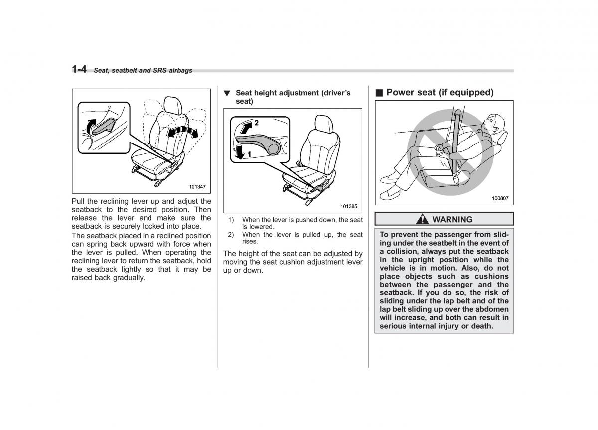 Subaru Outback Legacy IV 4 owners manual / page 27