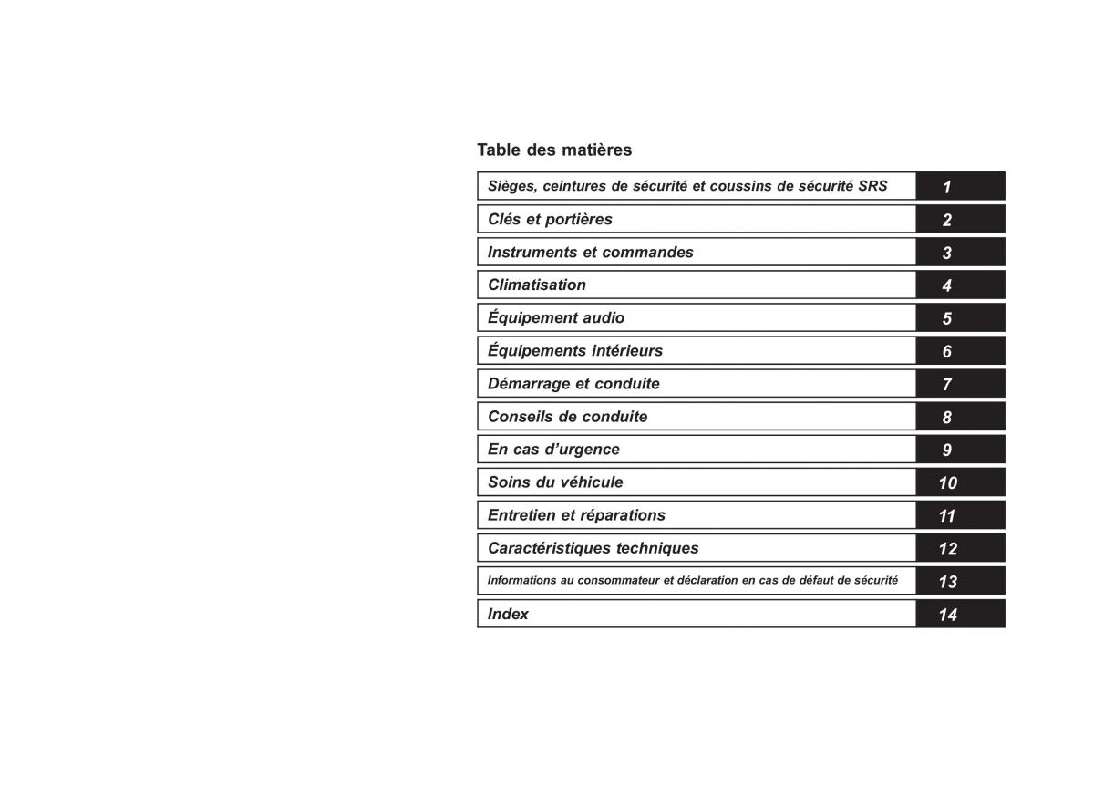 manual  Subaru Outback Legacy IV 4 manuel du proprietaire / page 14