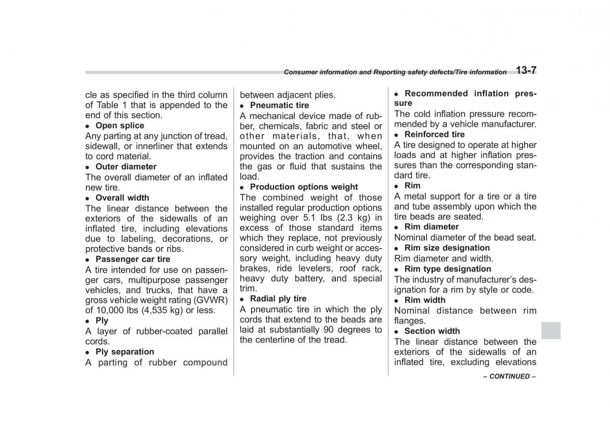 Subaru Outback Legacy V 5 owners manual / page 558