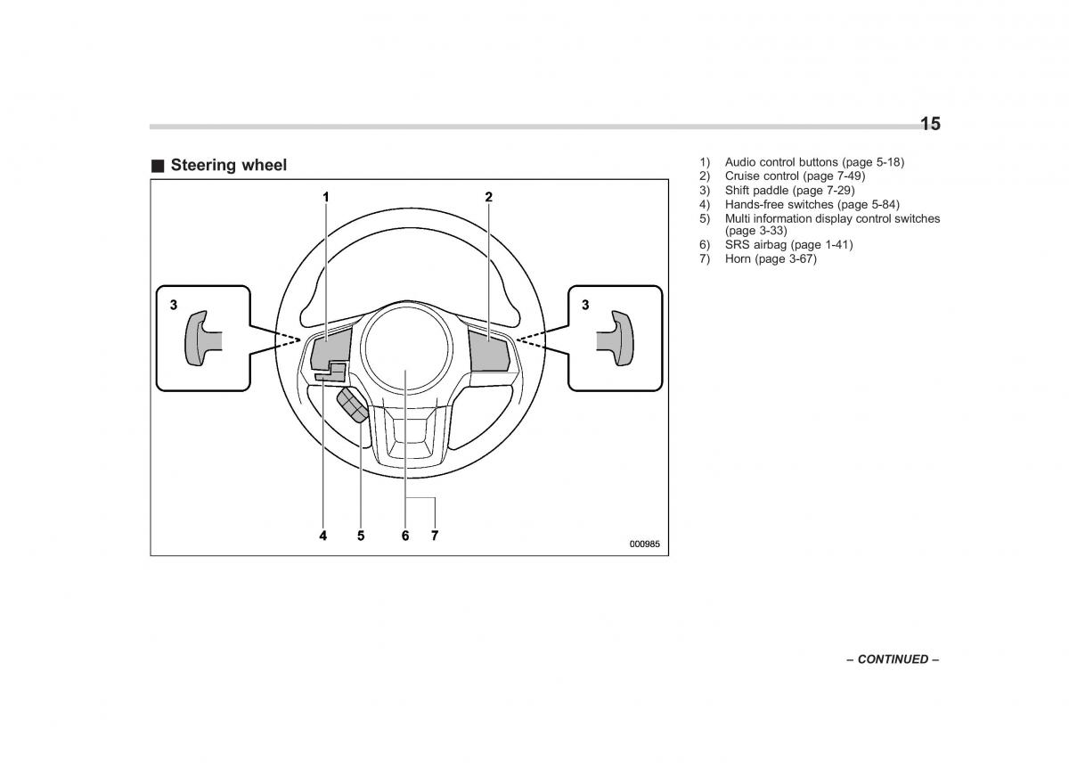Subaru Outback Legacy V 5 owners manual / page 18