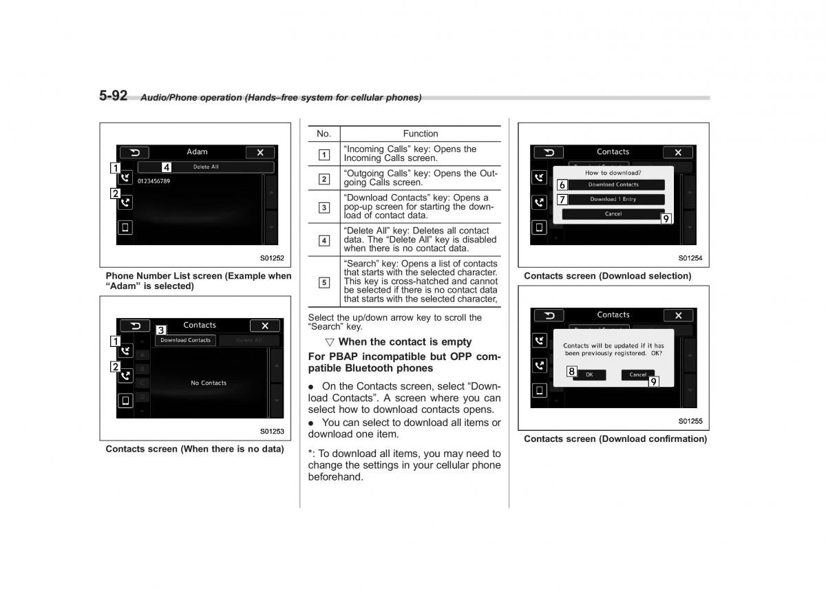 Subaru Outback Legacy V 5 owners manual / page 319