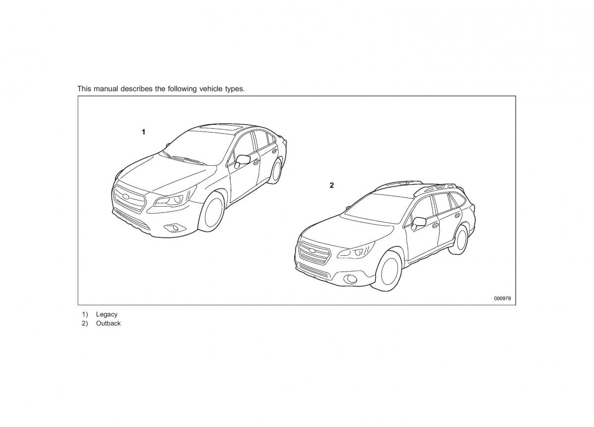 Subaru Outback Legacy V 5 owners manual / page 2